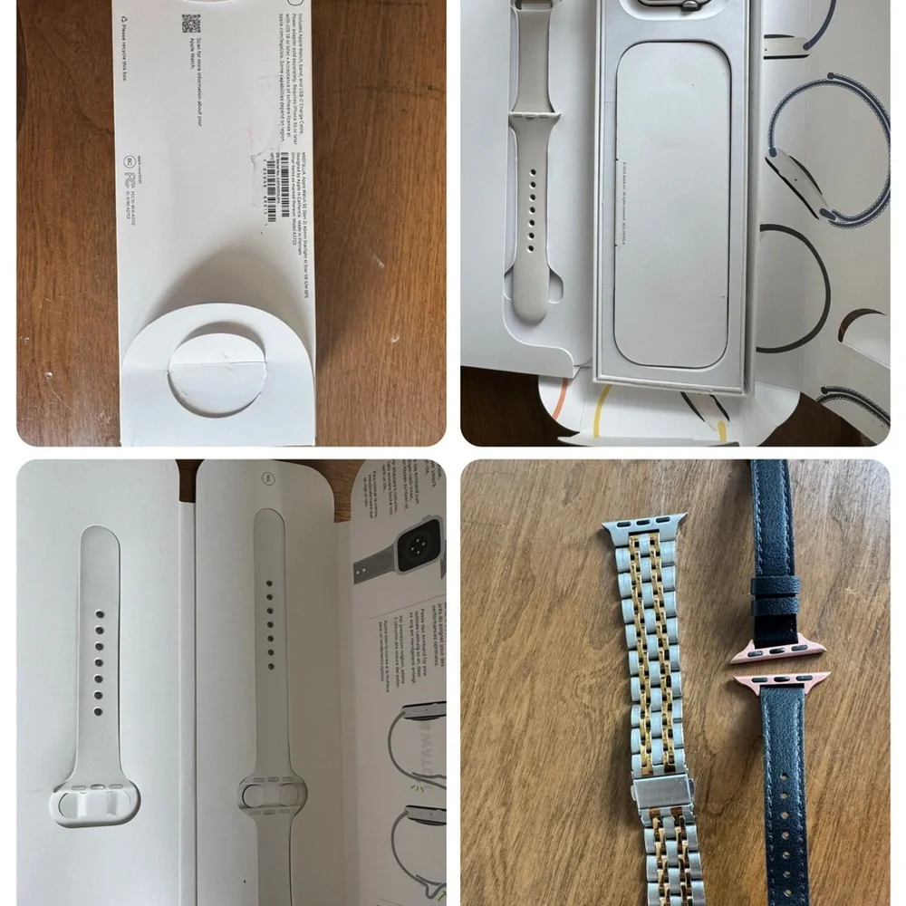 Apple Watch Band Set - White, Silver, and Black